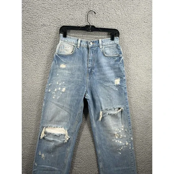 New Free People With The Band Relaxed Jeans LA Blue - Picture 3 of 12